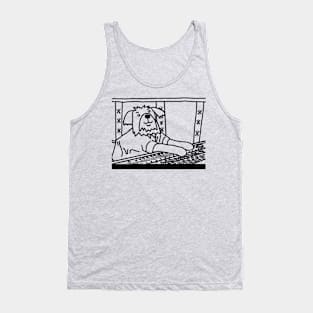 Music Producer Dog Line Drawing Tank Top